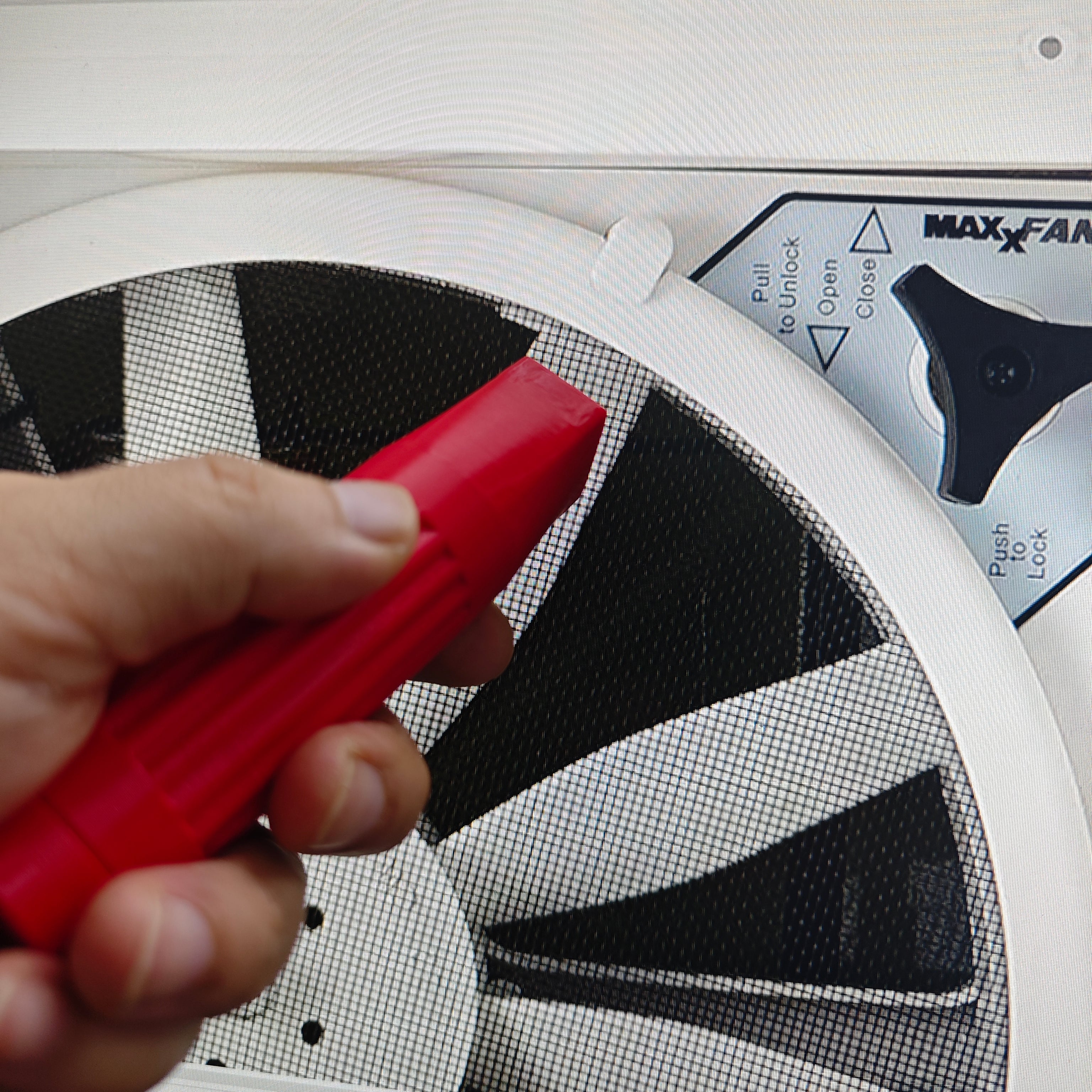 Screen and Fan-Blade Removal Tool for MaxxFan-Type RV Ventilation Fans, Removal of Screen and Fan Blade Allows for Easy Cleaning and Maintenance