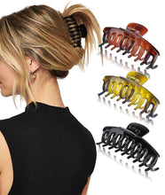 Load image into Gallery viewer, Hair Clips, 3 Pcs 4.2 Inch Large Hair Claw Clips, Claw Clips for Thick Hair Frosted Texture Big Hair Clips-Strong Hold Soft Plastic Hair Claw Clips for Women Girl’s Hair Styling Accessories

