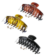 Load image into Gallery viewer, Hair Clips, 3 Pcs 4.2 Inch Large Hair Claw Clips, Claw Clips for Thick Hair Frosted Texture Big Hair Clips-Strong Hold Soft Plastic Hair Claw Clips for Women Girl’s Hair Styling Accessories
