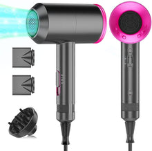 Load image into Gallery viewer, Ionic Hair Dryer, 1800w Hair Dryer Professional Ionic Salon Hair Dryer With 3 Heating/2 Speed/Cold Settings,2 Nozzles With 1 Diffuser For Home Salon Travel Pregnant Child
