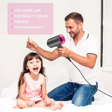 Load image into Gallery viewer, Ionic Hair Dryer, 1800w Hair Dryer Professional Ionic Salon Hair Dryer With 3 Heating/2 Speed/Cold Settings,2 Nozzles With 1 Diffuser For Home Salon Travel Pregnant Child
